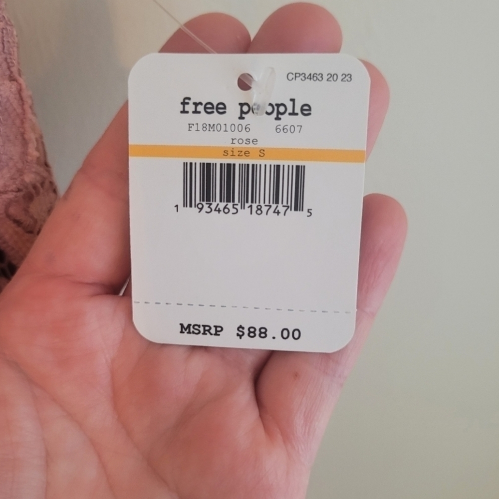 Free People Blush Pink Lace-Trim Ruffle Mini Dress - Picture 6 of 9